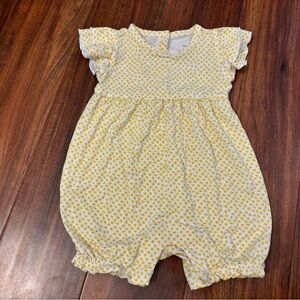 Sweet Bamboo yellow/white floral short sleeve super soft romper